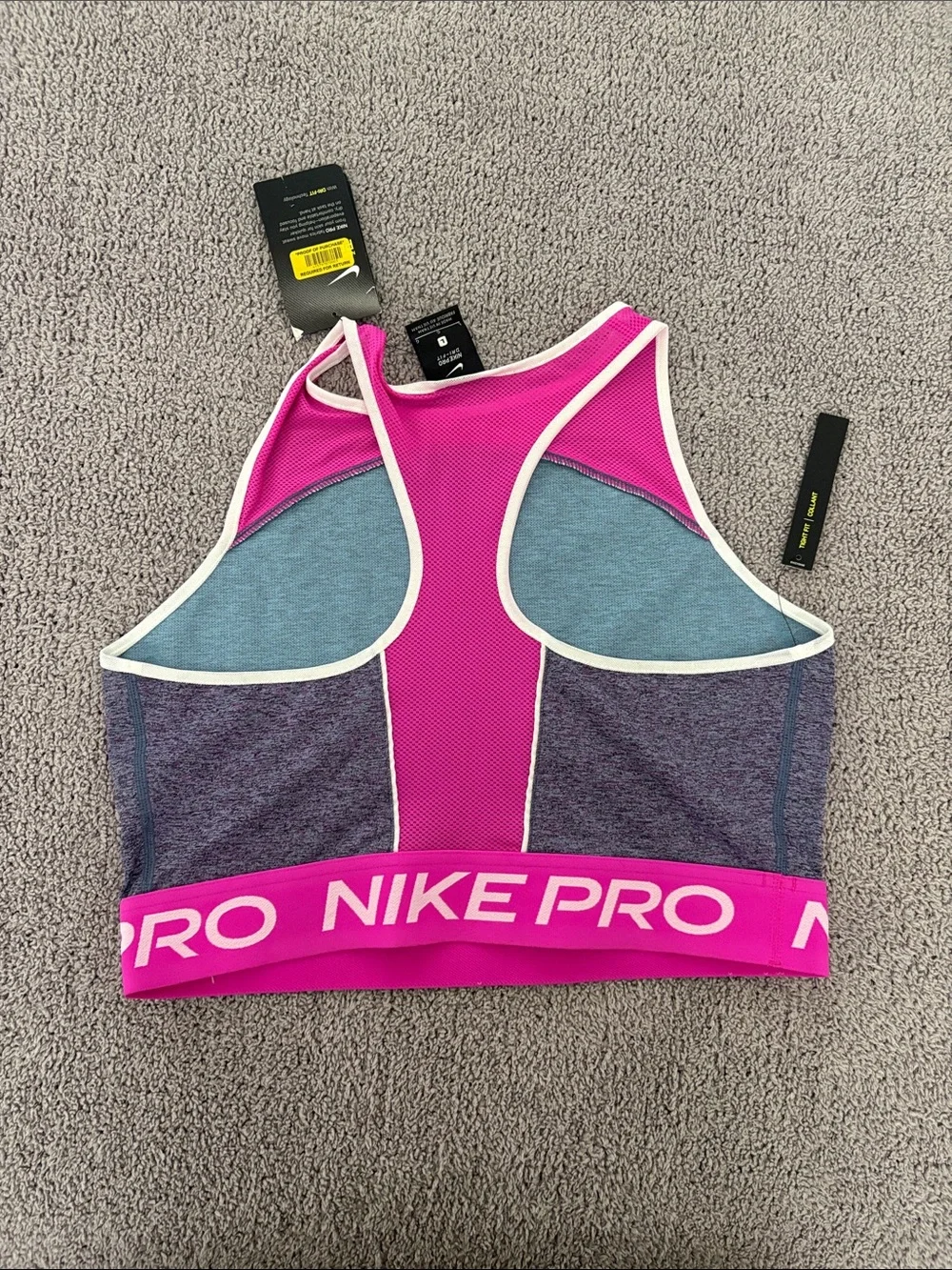 Nike Purple Heather & Bright Pink Pro Sports Bra